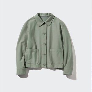 EUC Uniqlo Jersey Relaxed Short Jacket in Sage Green Medium